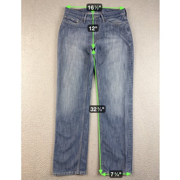 Levis 514 Jeans Mens 34x34 Blue Straight Fit Slim Leg Classic Cotton Blend Faded - Picture 3 of 8